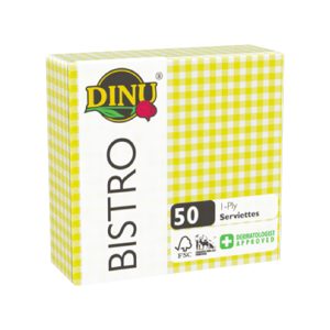 Guardanapo Dinu Bistro Everyday 1F-Yellow Check (50 Unidades)