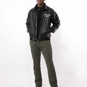 Calça caqui slim fit verde (T: 28-38)