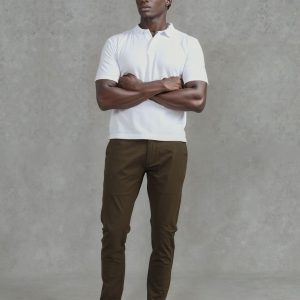 Calça caqui slim fit castanha (T: 28-38)