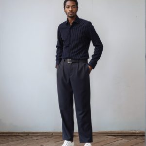 Camisa Belluci listrada manga cumprida  (T: S-3XL)