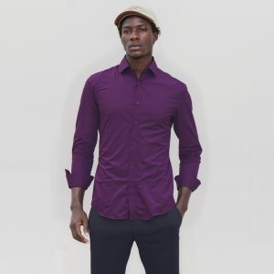 Camisa vinho manga cumprida (T: S-3XL)